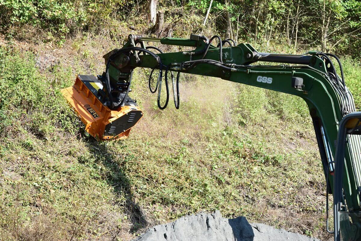 Hydraulischer Mulchkopf für Bagger