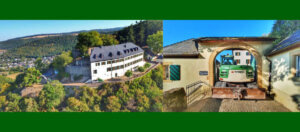 Das Schloss Wartenstein (li.). Nicht zu stoppen- die Durchfahrt hatten wir vorher ausgemessen (re.).